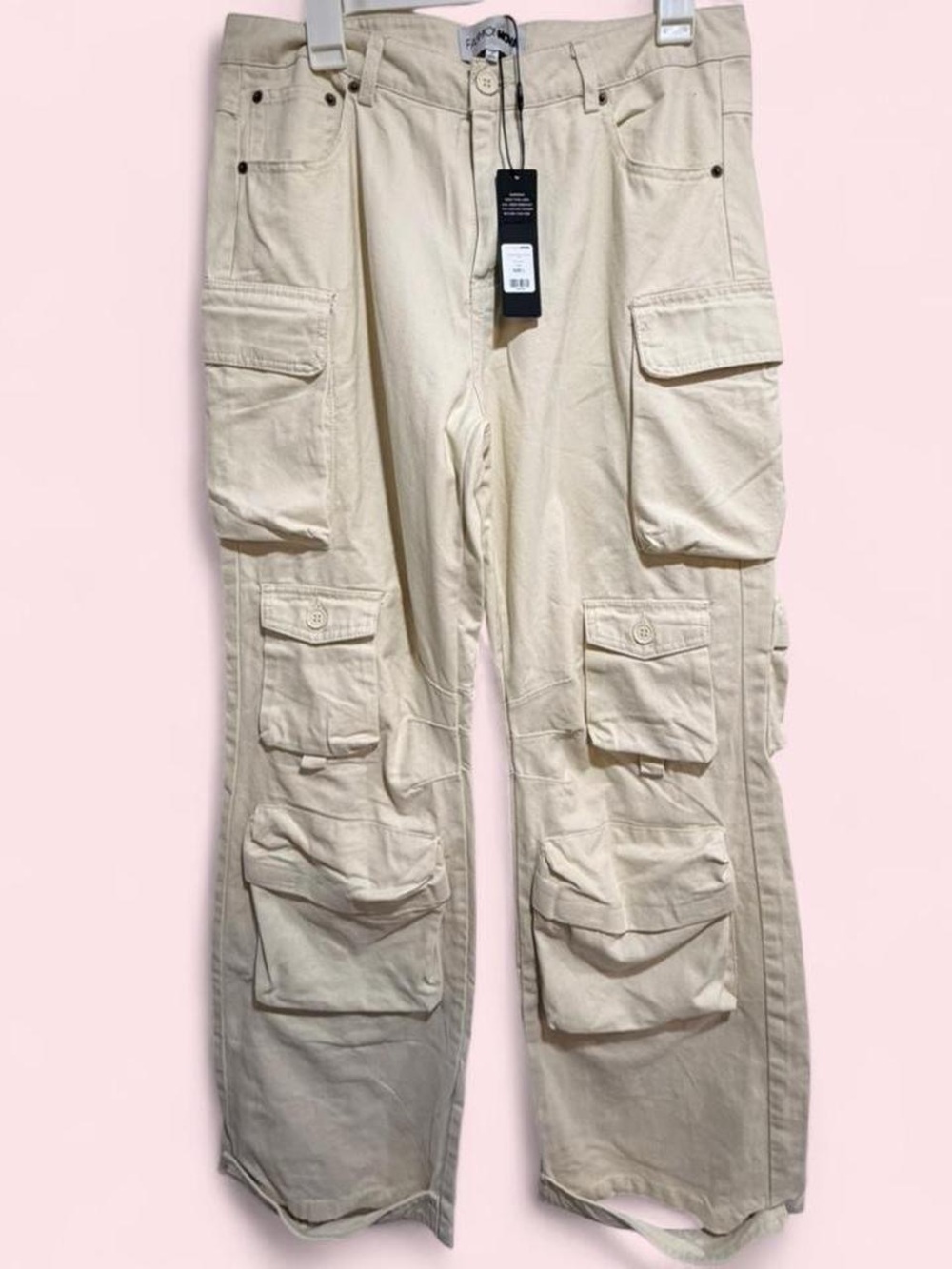 Fashion Nova Cargo Work Pants - Beige